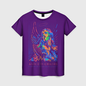 Женская футболка 3D с принтом Alice in Chains в Новосибирске, 100% полиэфир ( синтетическое хлопкоподобное полотно) | прямой крой, круглый вырез горловины, длина до линии бедер | alice in chains | алиса в цепях | альтернативный метал | гранж | рок | сладж метал | хард рок | хеви метал | элис ин чэйнс