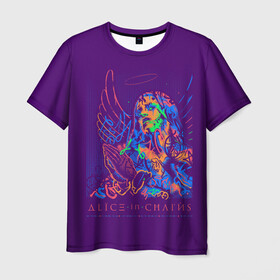 Мужская футболка 3D с принтом Alice in Chains в Новосибирске, 100% полиэфир | прямой крой, круглый вырез горловины, длина до линии бедер | alice in chains | алиса в цепях | альтернативный метал | гранж | рок | сладж метал | хард рок | хеви метал | элис ин чэйнс