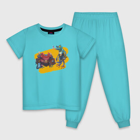 Детская пижама хлопок с принтом Toadman в Новосибирске, 100% хлопок |  брюки и футболка прямого кроя, без карманов, на брюках мягкая резинка на поясе и по низу штанин
 | Тематика изображения на принте: fantasy | frog | жаба | лягушка | фэнтези