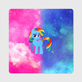 Магнит виниловый Квадрат с принтом Радуга Дэш в Новосибирске, полимерный материал с магнитным слоем | размер 9*9 см, закругленные углы | baby | girl | horse | kawaii | luna | my little pony | princess | rainbow | rainbow dash | девочкам | девочки | детям | единорог | животные | кавайный | конь | лошадь | луна | малыш | облака | пегас | пинки пай | пони | радуга дэш