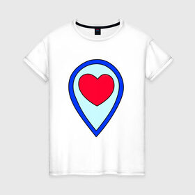 Женская футболка хлопок с принтом Его метка любви в Новосибирске, 100% хлопок | прямой крой, круглый вырез горловины, длина до линии бедер, слегка спущенное плечо | 14 февраля | 8 марта | влюбленные | девушке | парные | праздник | сердце