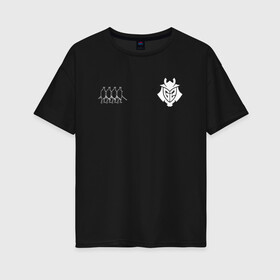 Женская футболка хлопок Oversize с принтом G2 Samurai collection (2021 22) в Новосибирске, 100% хлопок | свободный крой, круглый ворот, спущенный рукав, длина до линии бедер
 | 0x000000123 | g2 | gamers2 | kennys | niko