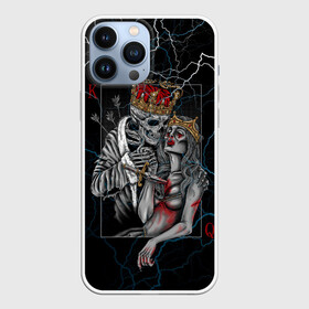 Чехол для iPhone 13 Pro Max с принтом The Skull King and Queen в Новосибирске,  |  | art | gold skull | queen | skull king | the skull king and queen | арт | буби | дама | золотой череп | игральные карты | игроку | карты | кинжал | король | король и дама | король и королева | крести | любовь | он и она | пики | покер