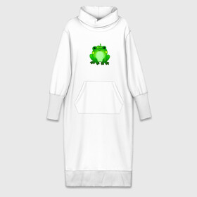 Платье удлиненное хлопок с принтом Жаба с листиком в Новосибирске,  |  | жаба | зеленая | лягуха | лягушка | милая | с листочком