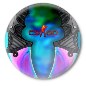 Значок с принтом CS GO blue gem в Новосибирске,  металл | круглая форма, металлическая застежка в виде булавки | counter strike | cs go | контра