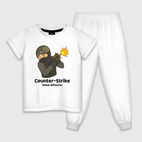 Детская пижама хлопок с принтом CS GO P90 Master в Новосибирске, 100% хлопок |  брюки и футболка прямого кроя, без карманов, на брюках мягкая резинка на поясе и по низу штанин
 | 