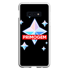 Чехол для Samsung S10E с принтом PRIMOGEM в Новосибирске, Силикон | Область печати: задняя сторона чехла, без боковых панелей | genshin | genshin impact | legendary | primogem | roll | геншин | геншин импакт | молитва | примогем | хочу верить