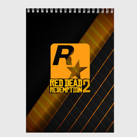 Скетчбук с принтом RED DEAD REDEMPTION 2 в Новосибирске, 100% бумага
 | 48 листов, плотность листов — 100 г/м2, плотность картонной обложки — 250 г/м2. Листы скреплены сверху удобной пружинной спиралью | game | gamer | rdr2 | red dead redemption 2 | rockstar studios | игры