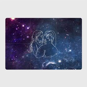 Магнитный плакат 3Х2 с принтом Ты моя вселенная в Новосибирске, Полимерный материал с магнитным слоем | 6 деталей размером 9*9 см | 14 февраля | spase | влюблённые | девушка | космос | линии | любовь | отношения | парень | поцелуй | романтика