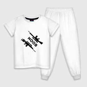 Детская пижама хлопок с принтом CS GO NOOB (+спина) (Z) в Новосибирске, 100% хлопок |  брюки и футболка прямого кроя, без карманов, на брюках мягкая резинка на поясе и по низу штанин
 | 
