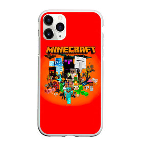 Чехол для iPhone 11 Pro Max матовый с принтом Minecraft персонажи в Новосибирске, Силикон |  | 