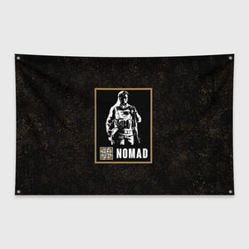 Флаг-баннер с принтом Nomad в Новосибирске, 100% полиэстер | размер 67 х 109 см, плотность ткани — 95 г/м2; по краям флага есть четыре люверса для крепления | nomad | r6s | rainbow six siege | номад | оперативник | персонаж