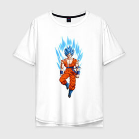 Мужская футболка хлопок Oversize с принтом Dragon Ball Z в Новосибирске, 100% хлопок | свободный крой, круглый ворот, “спинка” длиннее передней части | 