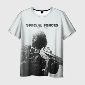 Мужская футболка 3D с принтом Special Forces в Новосибирске, 100% полиэфир | прямой крой, круглый вырез горловины, длина до линии бедер | 