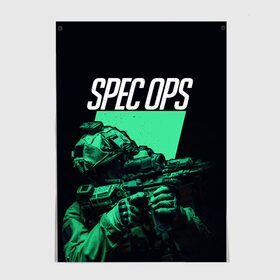 Постер с принтом Spec Ops в Новосибирске, 100% бумага
 | бумага, плотность 150 мг. Матовая, но за счет высокого коэффициента гладкости имеет небольшой блеск и дает на свету блики, но в отличии от глянцевой бумаги не покрыта лаком | 