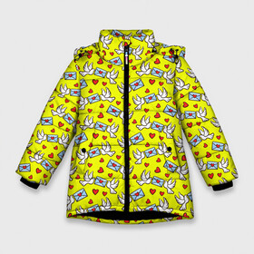 Зимняя куртка для девочек 3D с принтом Весточка Любви в Новосибирске, ткань верха — 100% полиэстер; подклад — 100% полиэстер, утеплитель — 100% полиэстер. | длина ниже бедра, удлиненная спинка, воротник стойка и отстегивающийся капюшон. Есть боковые карманы с листочкой на кнопках, утяжки по низу изделия и внутренний карман на молнии. 

Предусмотрены светоотражающий принт на спинке, радужный светоотражающий элемент на пуллере молнии и на резинке для утяжки. | love | амур | афродита | валентинка | влюбленность | вторая половинка | купидон | любовь | нежность | отношения | подарок любви | поцелуй | праздник любви | романтика | свадьба | свидание | семья