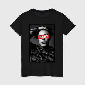 Женская футболка хлопок с принтом LIL SKIES Rapper в Новосибирске, 100% хлопок | прямой крой, круглый вырез горловины, длина до линии бедер, слегка спущенное плечо | 