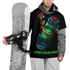 Накидка на куртку 3D с принтом Need Healing в Новосибирске, 100% полиэстер |  | heal | help | medkit | need healing | аптечка | нужно лечение | помощь