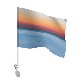 Флаг для автомобиля с принтом Рассвет на берегу в Новосибирске, 100% полиэстер | Размер: 30*21 см | nature | save the nature | берег | берегите природу | корабли | море | природа | рассвет | солнце