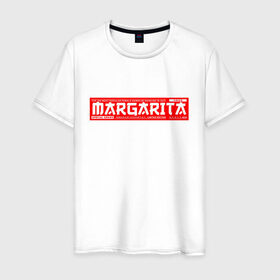 Мужская футболка хлопок с принтом Маргарита/Margarita в Новосибирске, 100% хлопок | прямой крой, круглый вырез горловины, длина до линии бедер, слегка спущенное плечо. | margarita | name | names | имена | имя | маргарита