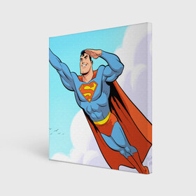 Холст квадратный с принтом SuperMan DC в Новосибирске, 100% ПВХ |  | comics | dc | superman | комиксы | супермен