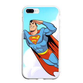 Чехол для iPhone 7Plus/8 Plus матовый с принтом SuperMan DC в Новосибирске, Силикон | Область печати: задняя сторона чехла, без боковых панелей | comics | dc | superman | комиксы | супермен