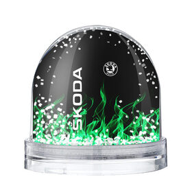 Снежный шар с принтом SKODA в Новосибирске, Пластик | Изображение внутри шара печатается на глянцевой фотобумаге с двух сторон | auto | fire | green | logo | skoda | vag | авто | ваг | водителям | зеленый | логотип | машины | огонь | шкода