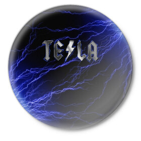 Значок с принтом TESLA в Новосибирске,  металл | круглая форма, металлическая застежка в виде булавки | ac | acdc | america | auto | car | cars | dc | electro | elon | logo | musk | rock | space | spacex | tesla | usa | x | авто | автомобиль | илон | космос | лого | логотип | маск | машина | молнии | молния | музыка | рок | тесла | электричест