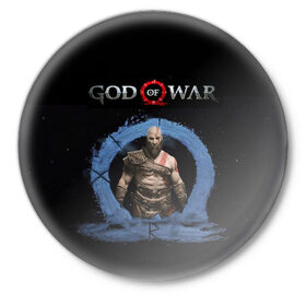 Значок с принтом God of War | Cratos в Новосибирске,  металл | круглая форма, металлическая застежка в виде булавки | cratos | god of war | omega | ps4 | xbox