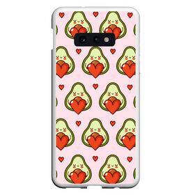 Чехол для Samsung S10E с принтом Love Avocado в Новосибирске, Силикон | Область печати: задняя сторона чехла, без боковых панелей | 14 февраля | love | авокадо | вкусняшка | день святого валентина | еда | любовь | паттерн | сердечко