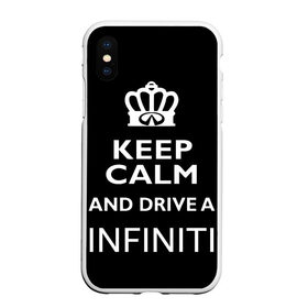 Чехол для iPhone XS Max матовый с принтом Drive a INFINITI! в Новосибирске, Силикон | Область печати: задняя сторона чехла, без боковых панелей | 35 | auto | car | fx35 | infinity | keep calm | qx80 | sport | авто | автомобиль | водитель | гонщик | инфинити | королевский | король | корона | лого | логотип | любитель | марка | машина | подарок | рейсер