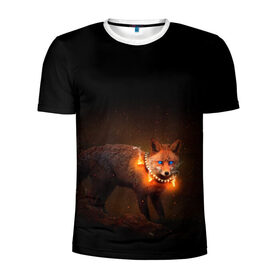 Мужская футболка 3D спортивная с принтом Dark fox в Новосибирске, 100% полиэстер с улучшенными характеристиками | приталенный силуэт, круглая горловина, широкие плечи, сужается к линии бедра | Тематика изображения на принте: fox | foxy | животное | звери | лиса | лисенок | лисичка | милая | рыжая | фокс