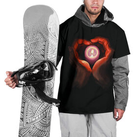 Накидка на куртку 3D с принтом Свеча в Новосибирске, 100% полиэстер |  | влюбленным | люблю | любовь | руки | свеча | сердце | чувства