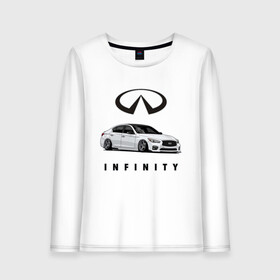 Женский лонгслив хлопок с принтом Infinfity Car в Новосибирске, 100% хлопок |  | car | infinity | автомобиль | инфинити | тачка | финик