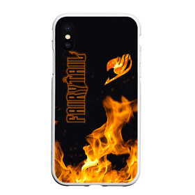 Чехол для iPhone XS Max матовый с принтом Сказка о хвосте феи в Новосибирске, Силикон | Область печати: задняя сторона чехла, без боковых панелей | fairy tail | fairytail | fire | огонь | пламя | сказка о хвосте феи | хвост феи | хвостфеи