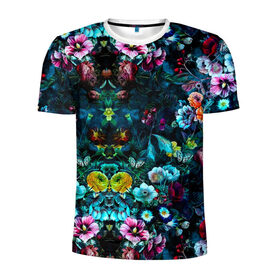 Мужская футболка 3D спортивная с принтом Ночной сад в Новосибирске, 100% полиэстер с улучшенными характеристиками | приталенный силуэт, круглая горловина, широкие плечи, сужается к линии бедра | бабочка | весенняя | весна | космос | красота | лето | мем | океан | орхидея | птичка | роза | романтика | с бабочками | сад | сирень | тюльпан | фиалка | цветок | цветы
