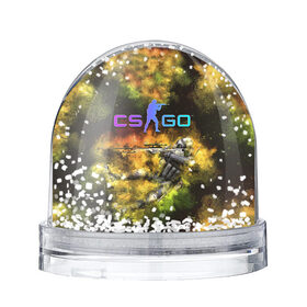 Снежный шар с принтом CS GO Gold dust в Новосибирске, Пластик | Изображение внутри шара печатается на глянцевой фотобумаге с двух сторон | counter strike | cs go | контра | кс го