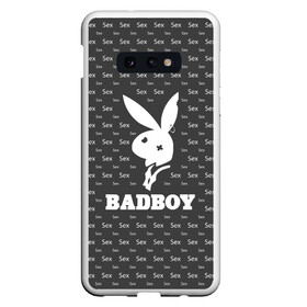 Чехол для Samsung S10E с принтом BADBOY (плохой мальчик) в Новосибирске, Силикон | Область печати: задняя сторона чехла, без боковых панелей | erotic | femdom | love | playboy | для влюбленных | любовь | плейбой | подарок любви | поцелуй | романтика | садо мазо | свидание | страсть | фемдом 