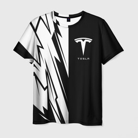 Мужская футболка 3D с принтом Tesla в Новосибирске, 100% полиэфир | прямой крой, круглый вырез горловины, длина до линии бедер | auto | car | elon | musk | nasa | race | spacex | tesla | авто | автоспорт | гонки | илон | маск | машина | тесла | тэсла
