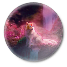 Значок с принтом Лисичка в Новосибирске,  металл | круглая форма, металлическая застежка в виде булавки | fox | foxy | животное | звери | лиса | лисенок | лисичка | милая | рыжая | фокс