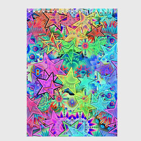 Скетчбук с принтом Цветные звезды в Новосибирске, 100% бумага
 | 48 листов, плотность листов — 100 г/м2, плотность картонной обложки — 250 г/м2. Листы скреплены сверху удобной пружинной спиралью | kaleidoscope | pattern | polyscape | space | textures | tie dye | абстракт | волны | вселенная | геометрия | звезды | каледоскоп | космос | паттерн | полигон | полискейп | природа | разводы | тай дай | текстура | текстуры | узор