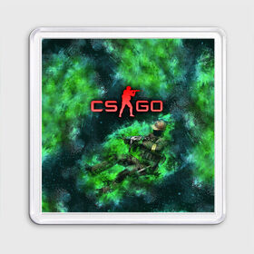Магнит 55*55 с принтом CS GO Green rage в Новосибирске, Пластик | Размер: 65*65 мм; Размер печати: 55*55 мм | Тематика изображения на принте: counter strike | cs go | дым | зелёный | контра | кс го