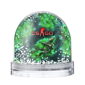 Снежный шар с принтом CS GO Green rage в Новосибирске, Пластик | Изображение внутри шара печатается на глянцевой фотобумаге с двух сторон | counter strike | cs go | дым | зелёный | контра | кс го