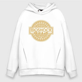 Мужское худи Oversize хлопок с принтом Bioshock Golden Logo в Новосибирске, френч-терри — 70% хлопок, 30% полиэстер. Мягкий теплый начес внутри —100% хлопок | боковые карманы, эластичные манжеты и нижняя кромка, капюшон на магнитной кнопке | bioshock infinite | little sister | биошок | большой папочка | винтаж | ретро | сестра