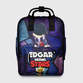 Женский рюкзак 3D с принтом BRAWL STARS EDGAR в Новосибирске, 100% полиэстер | лямки с регулируемой длиной, сверху ручки, чтобы рюкзак нести как сумку. Основное отделение закрывается на молнию, как и внешний карман. Внутри два дополнительных кармана, один из которых закрывается на молнию. По бокам два дополнительных кармашка, куда поместится маленькая бутылочка
 | 8 bit | brawl stars | byron | colette | crow | edgar | gale | leon | max | mr.p | sally leon | shark | virus 8 bit | werewolf leon | акула | байрон | берли | бравл старс | ворон | коллет | макс | оборотень | эдгар