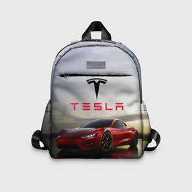 Детский рюкзак 3D с принтом Tesla Roadster в Новосибирске, 100% полиэстер | лямки с регулируемой длиной, сверху петелька, чтобы рюкзак можно было повесить на вешалку. Основное отделение закрывается на молнию, как и внешний карман. Внутри дополнительный карман. По бокам два дополнительных кармашка | Тематика изображения на принте: america | auto | car | electric | elon | motors | musk | roadster | tesla | usa | vehicle | авто | америка | илон | маск | модель | сша | тесла | электромобиль