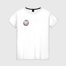 Женская футболка хлопок с принтом Ламантин в Новосибирске, 100% хлопок | прямой крой, круглый вырез горловины, длина до линии бедер, слегка спущенное плечо | ламантин | любовь | мило | парная | сердечко | сердце