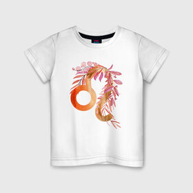 Детская футболка хлопок с принтом Лев в Новосибирске, 100% хлопок | круглый вырез горловины, полуприлегающий силуэт, длина до линии бедер | астрология | знаки зодиака | зодиак | золото | созвездие | цикл