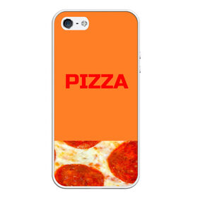 Чехол для iPhone 5/5S матовый с принтом Pizza в Новосибирске, Силикон | Область печати: задняя сторона чехла, без боковых панелей | еда. | пепперони | пицца