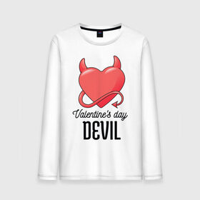 Мужской лонгслив хлопок с принтом Valentines Day Devil в Новосибирске, 100% хлопок |  | art | devil | heart | holiday | valentines day | арт | день влюбленных | день святого валентина | дьявол | праздник | сердце